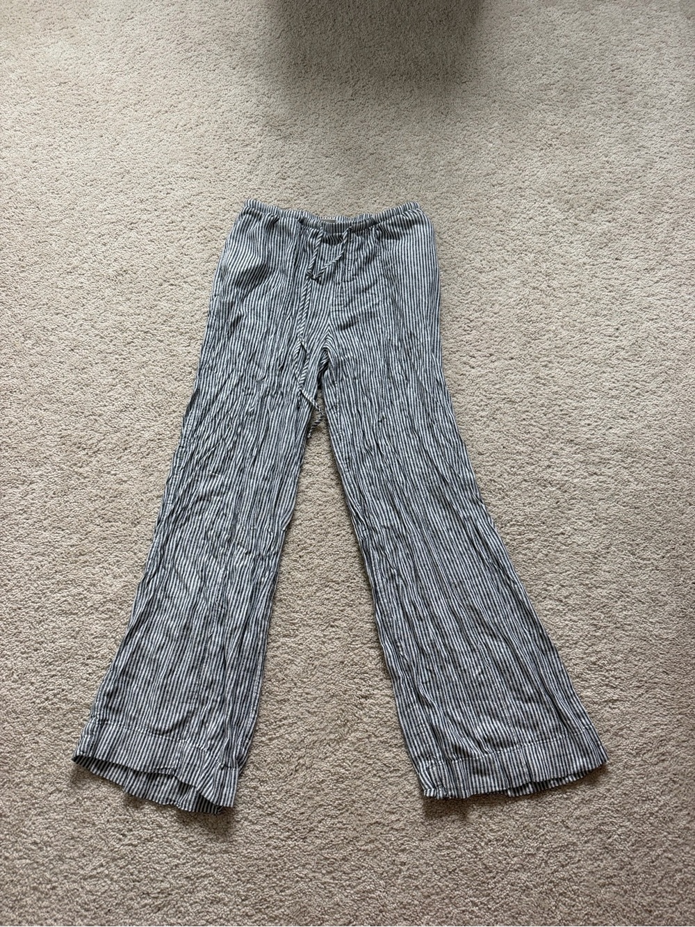 Target Striped Wide-Leg Linen Blend Pants